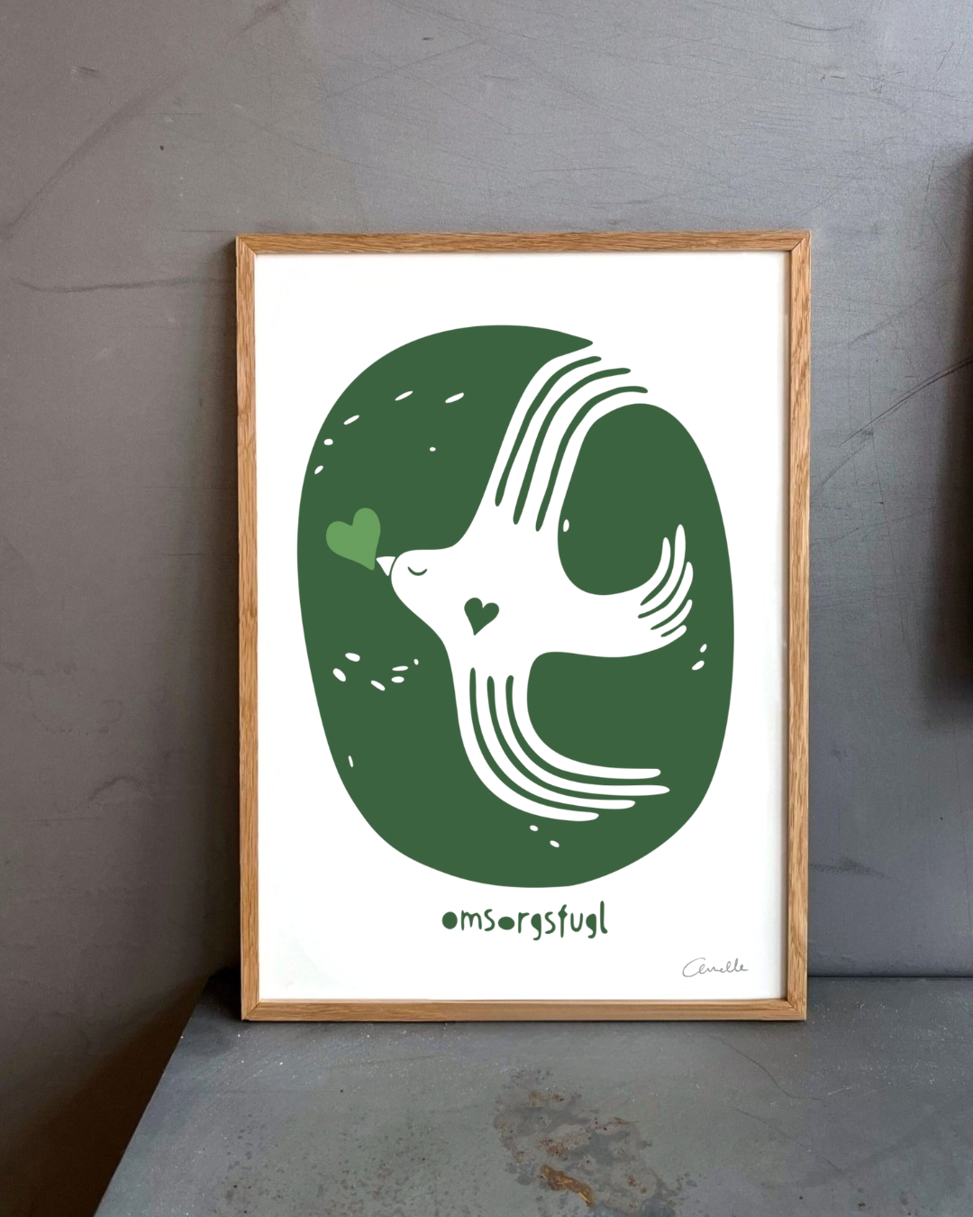 Omsorgsfugl - Kunstplakat