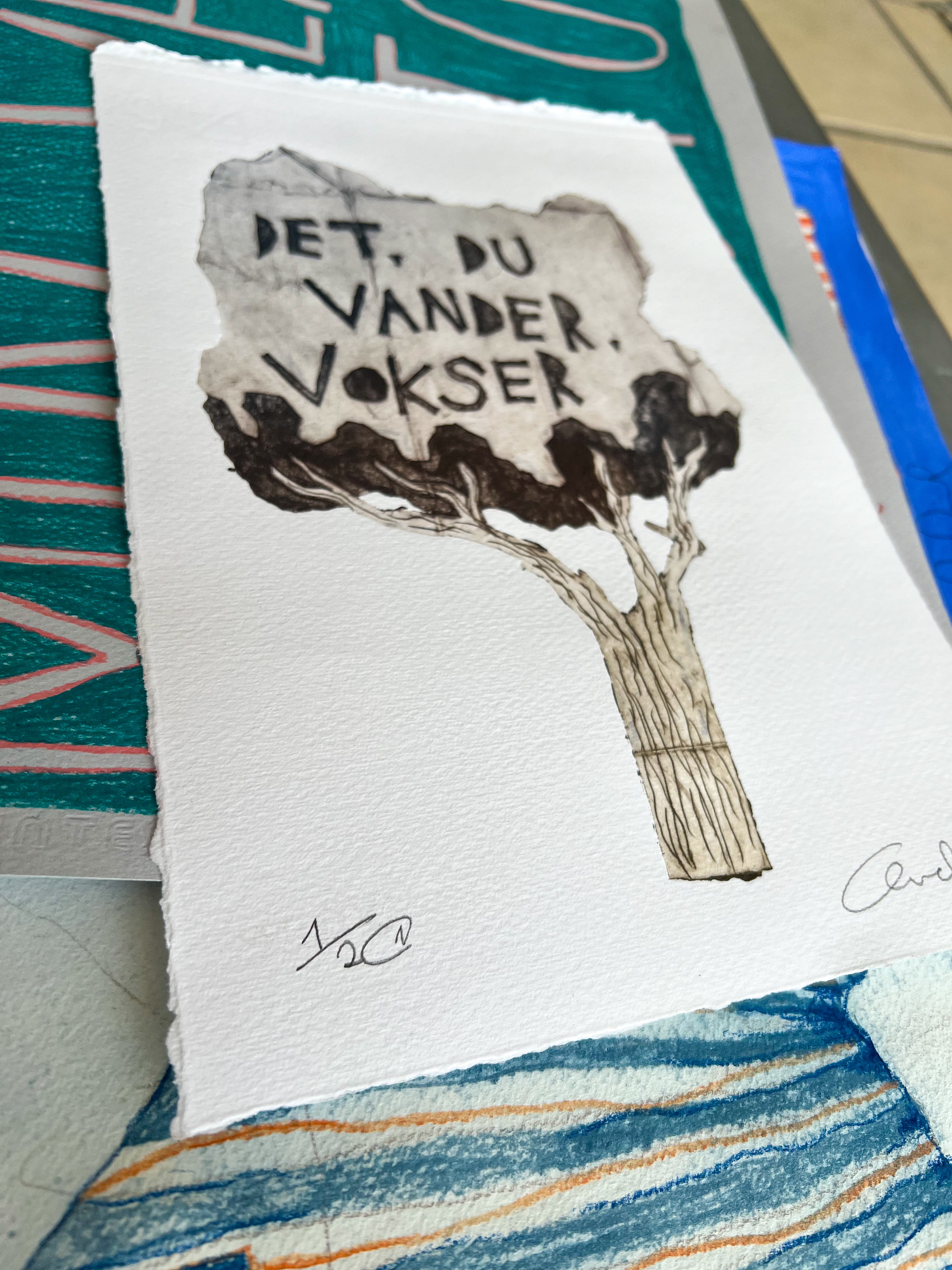 Håndlavet collografi | Det, du vander, vokser no. 1 | Anette Zimmerlund