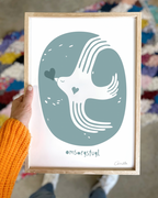 Omsorgsfugl - Kunstplakat