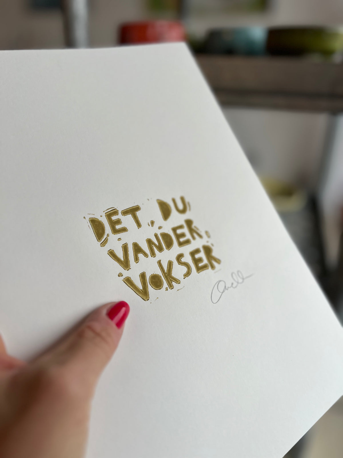 Håndlavet linoleumstryk | Det, du vander | A4