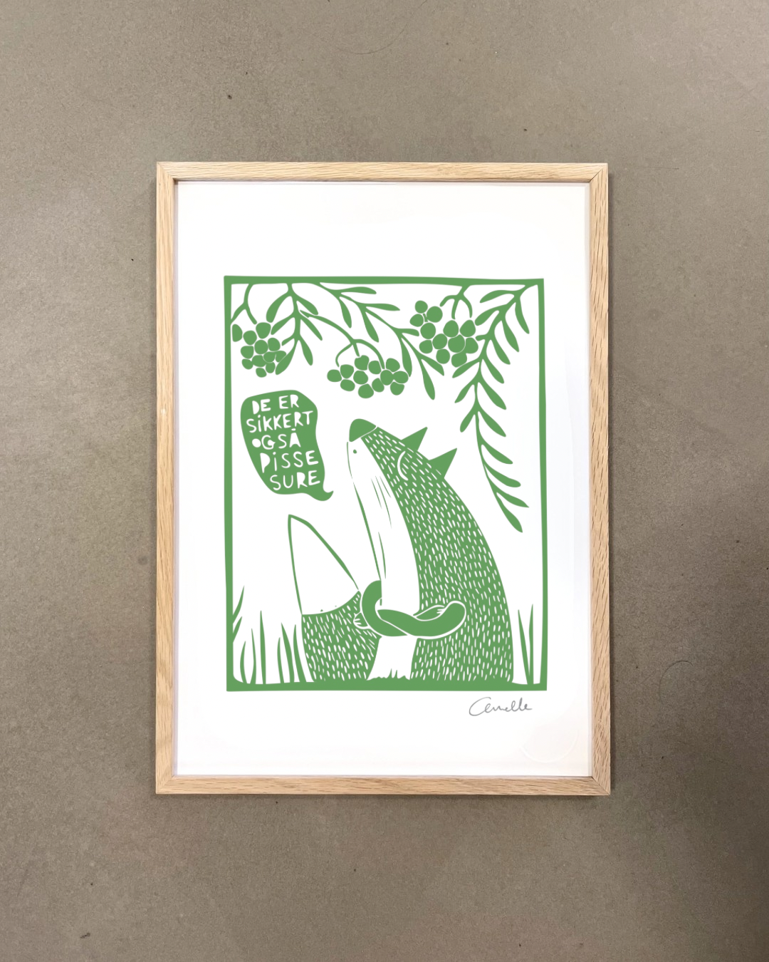 Ræven og rønnebærrene - Kunstplakat