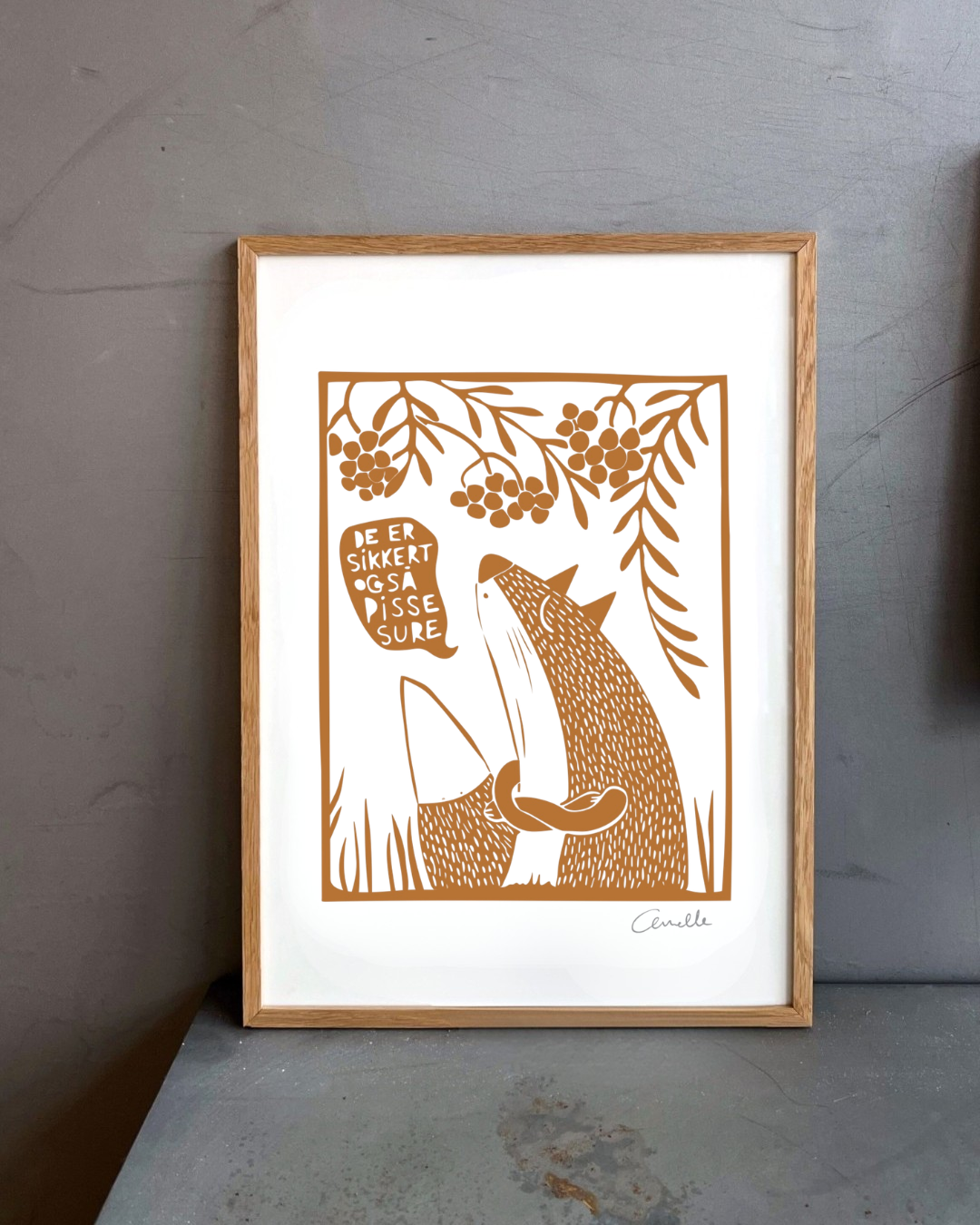 Ræven og rønnebærrene - Kunstplakat