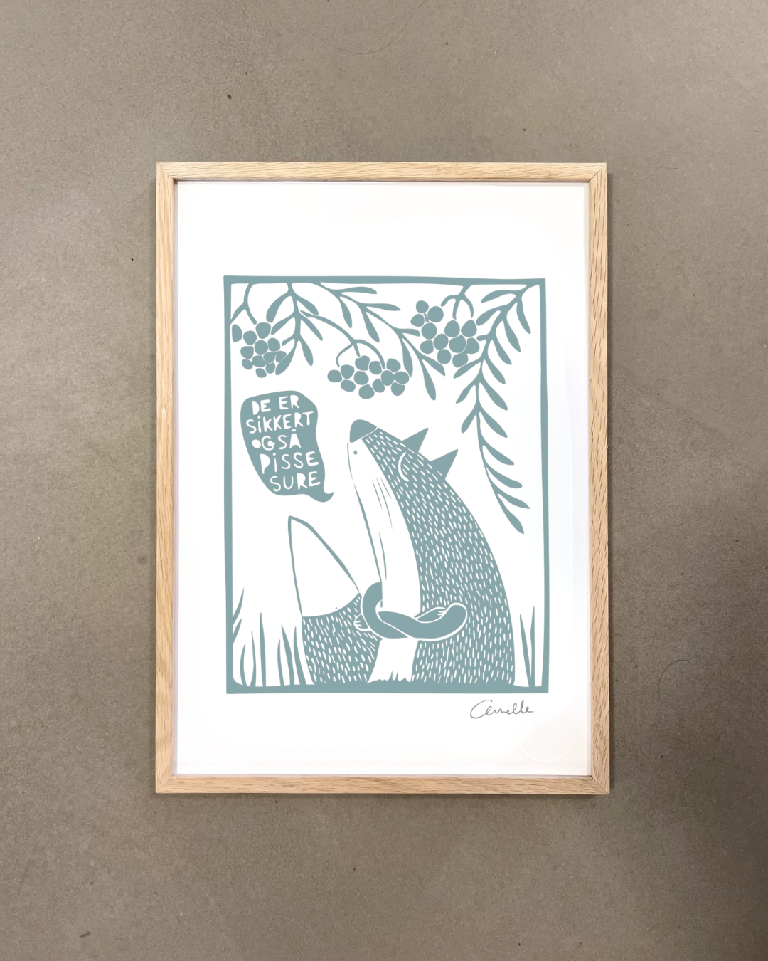 Ræven og rønnebærrene - Kunstplakat