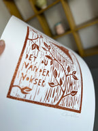 Linoleumstryk i A3 | Det, du vander, vokser i Kobber glimmer | Zimmerlund