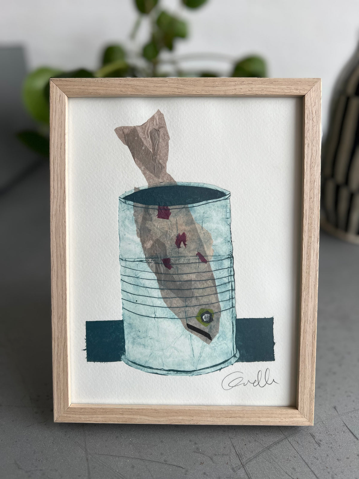 Indrammet collografi | Dåsefisk | Anette Zimmerlund