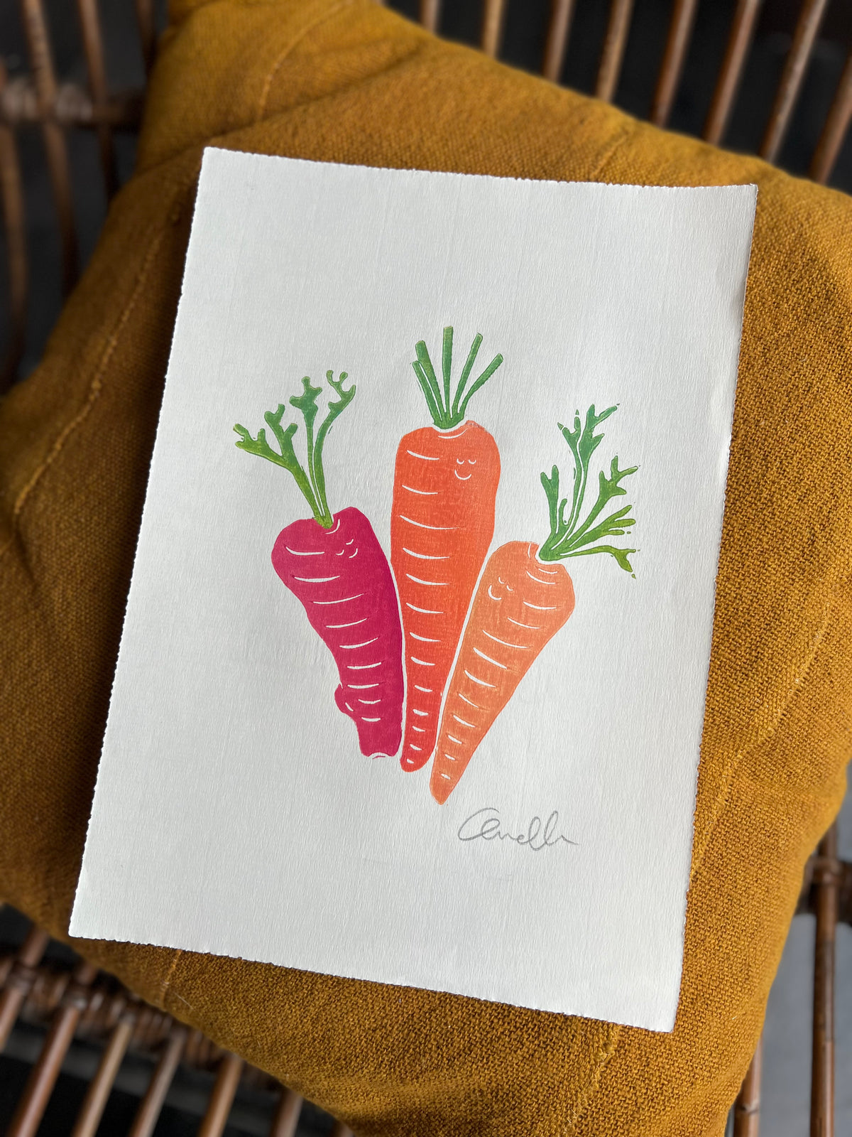 Unika linoleumstryk | Rødderne | A4