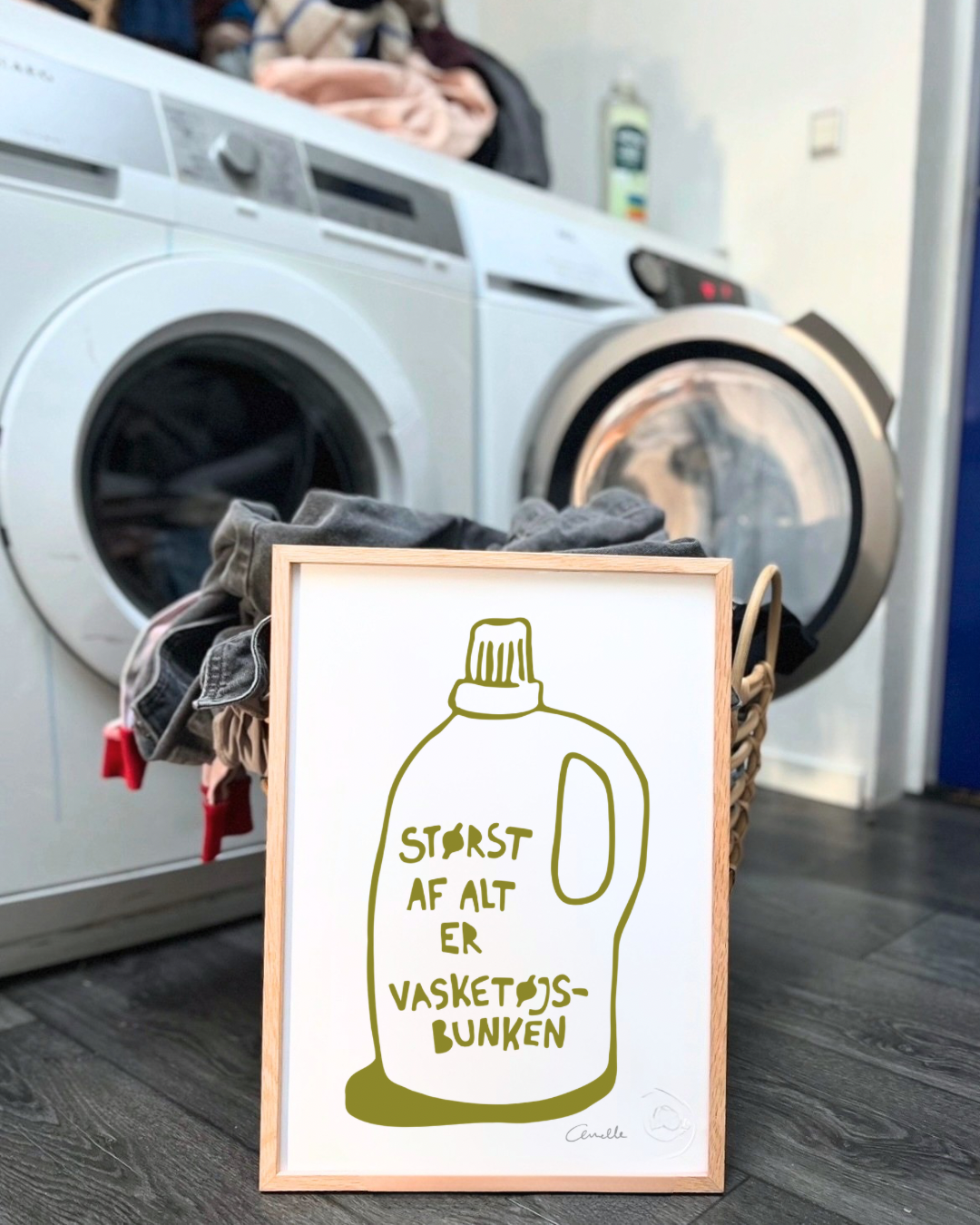 Vasketøjsbunken - Kunstplakat