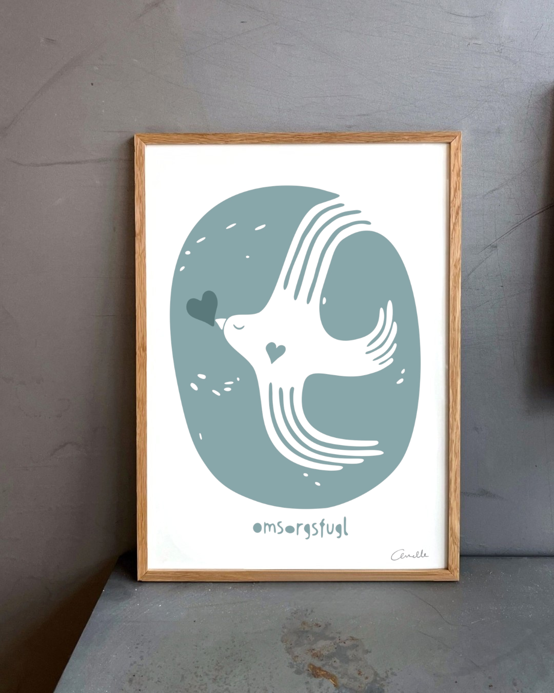 Omsorgsfugl - Kunstplakat