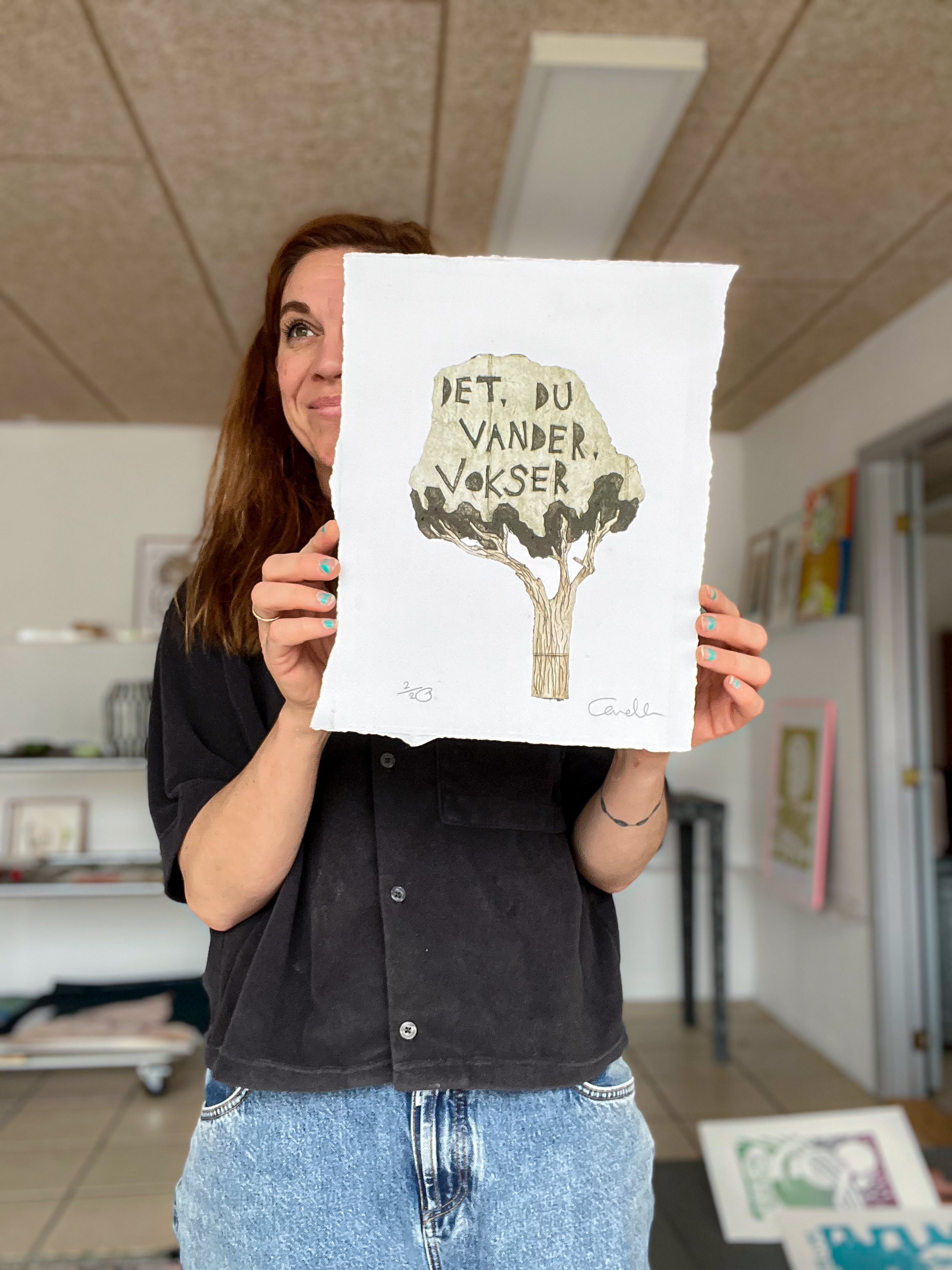 Håndlavet collografi | Det, du vander, vokser no. 2 | Anette Zimmerlund