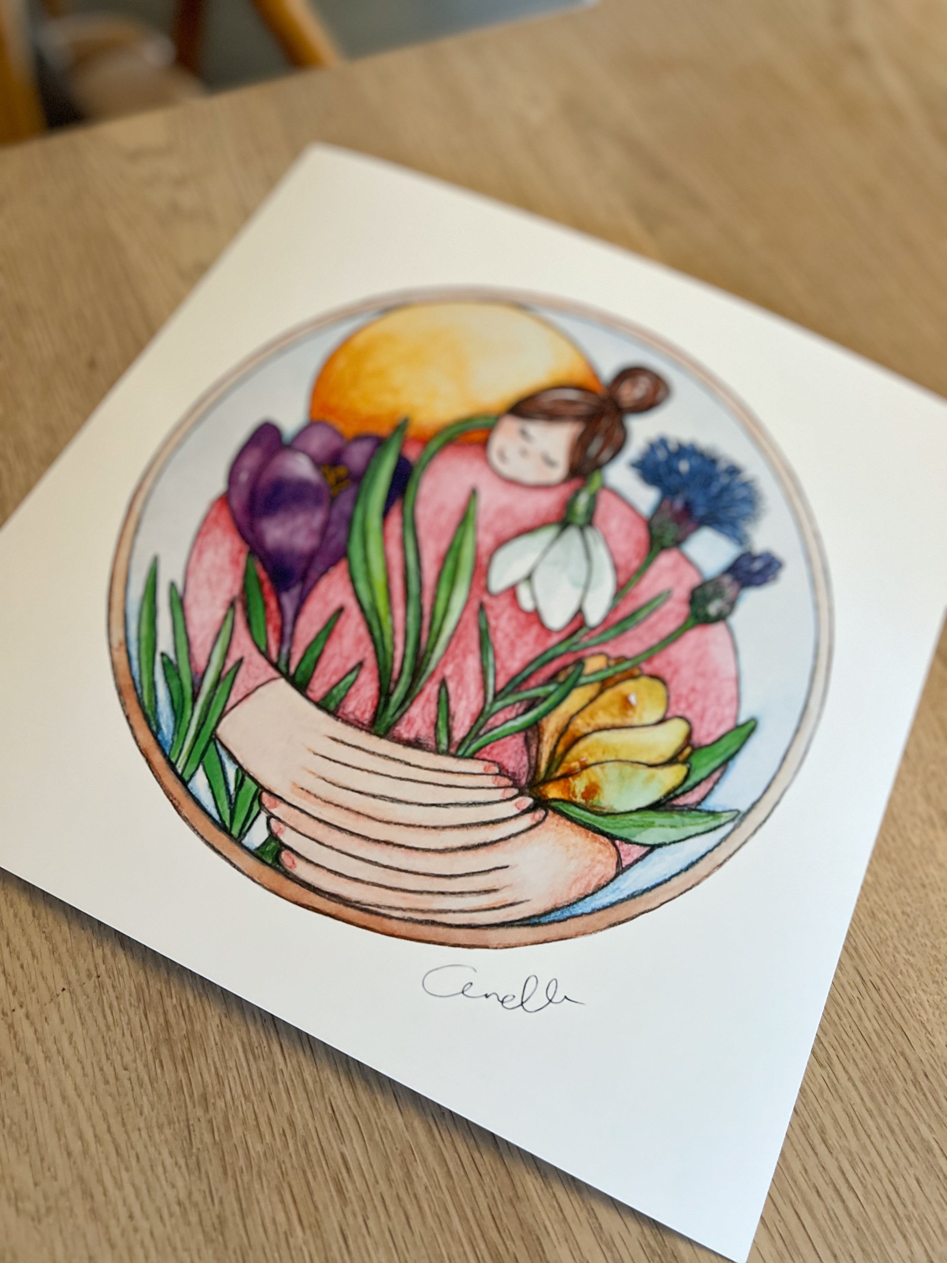 Forårsdamen - Kunstplakat | Anette Zimmerlund
