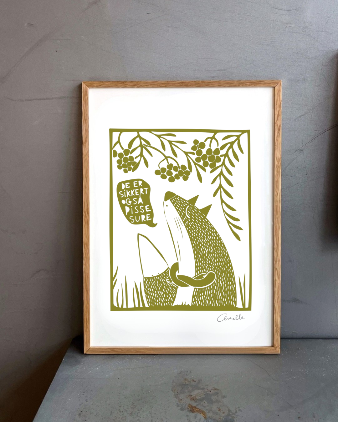 Ræven og rønnebærrene - Kunstplakat