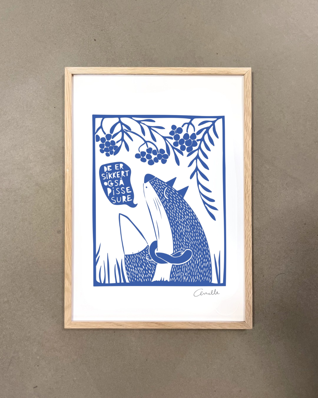 Ræven og rønnebærrene - Kunstplakat