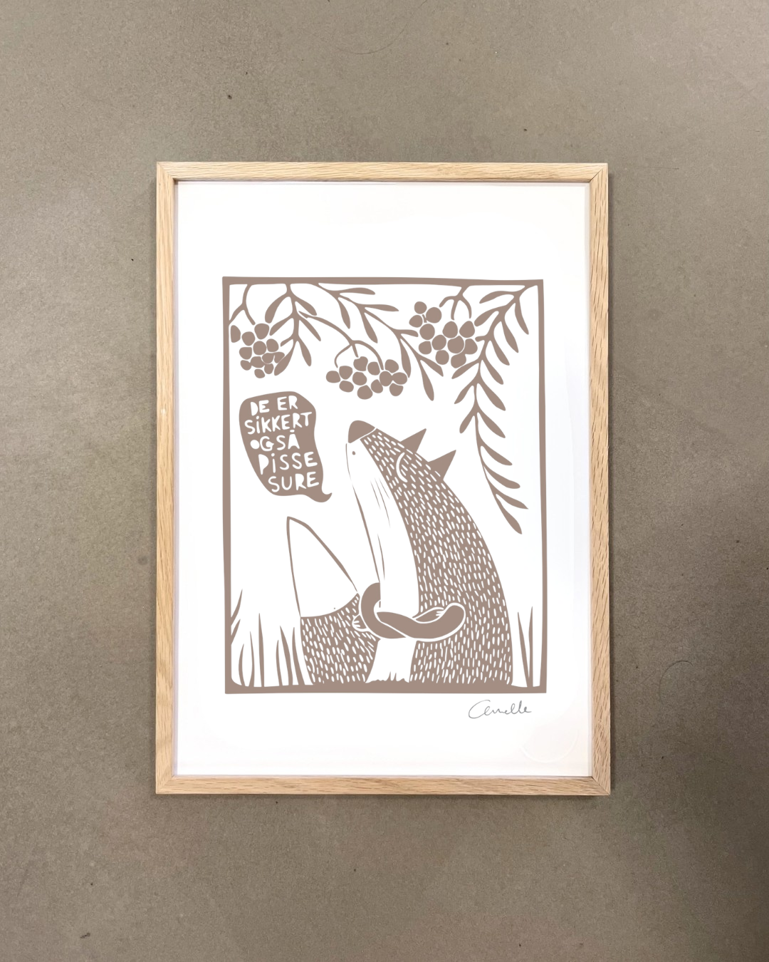 Ræven og rønnebærrene - Kunstplakat