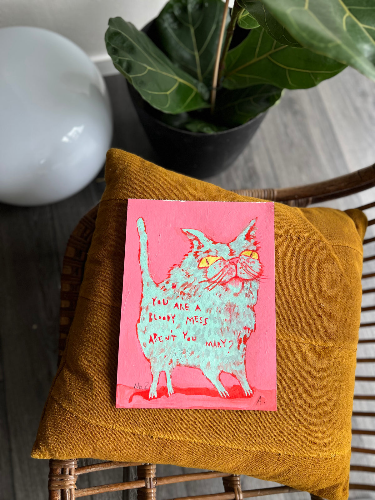 Originalt maleri | Kat no. 2 | Anette Zimmerlund