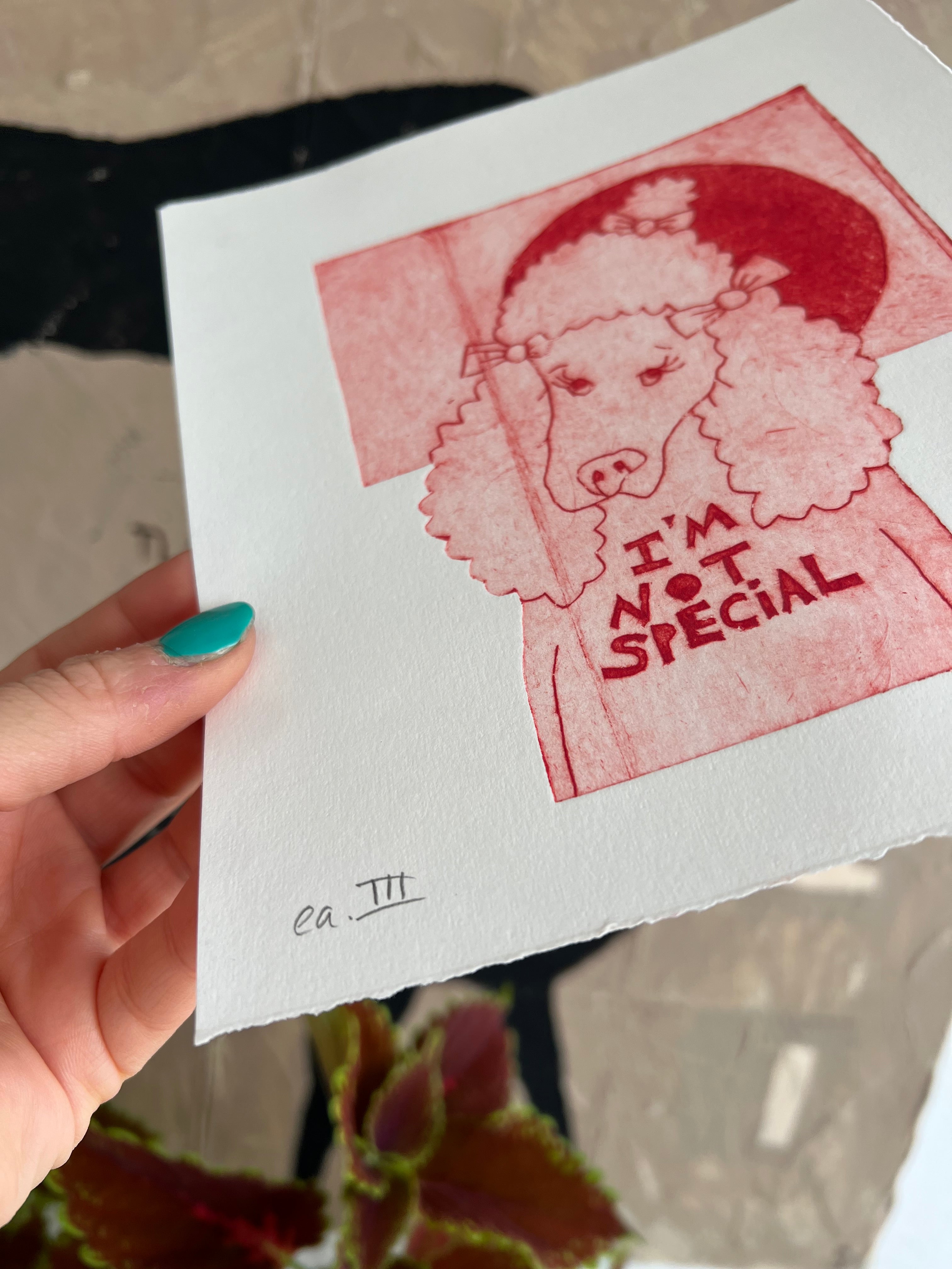 Håndlavet collografi | I'm not special no. 3 | Anette Zimmerlund