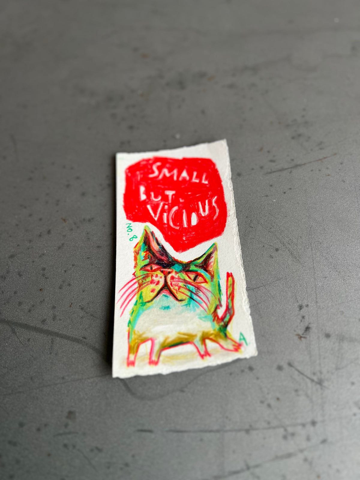 Originalt farveblyantsværk | Kattestudier no. 8