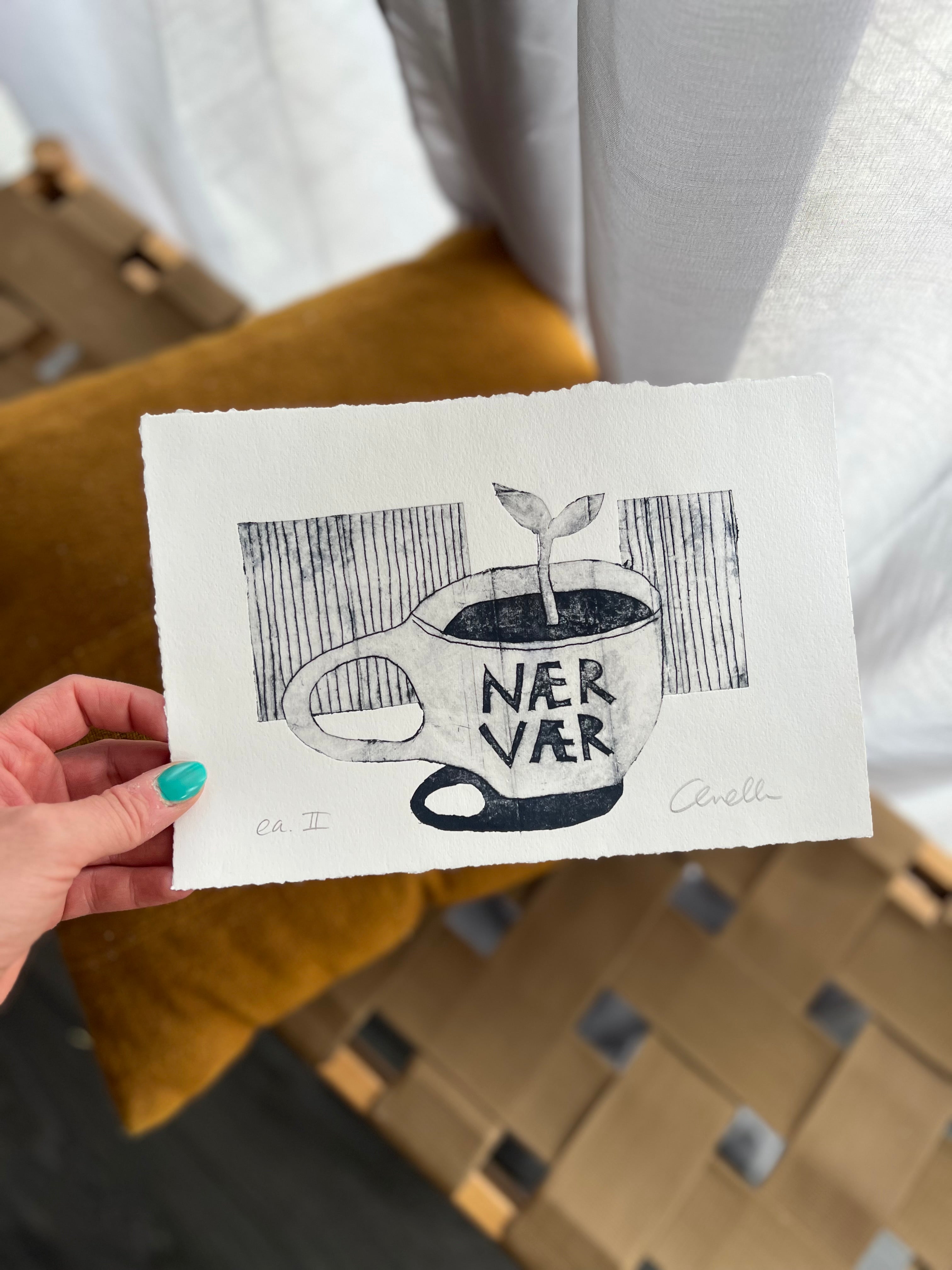 Håndlavet collografi | Nærværskop no. 2 | Anette Zimmerlund