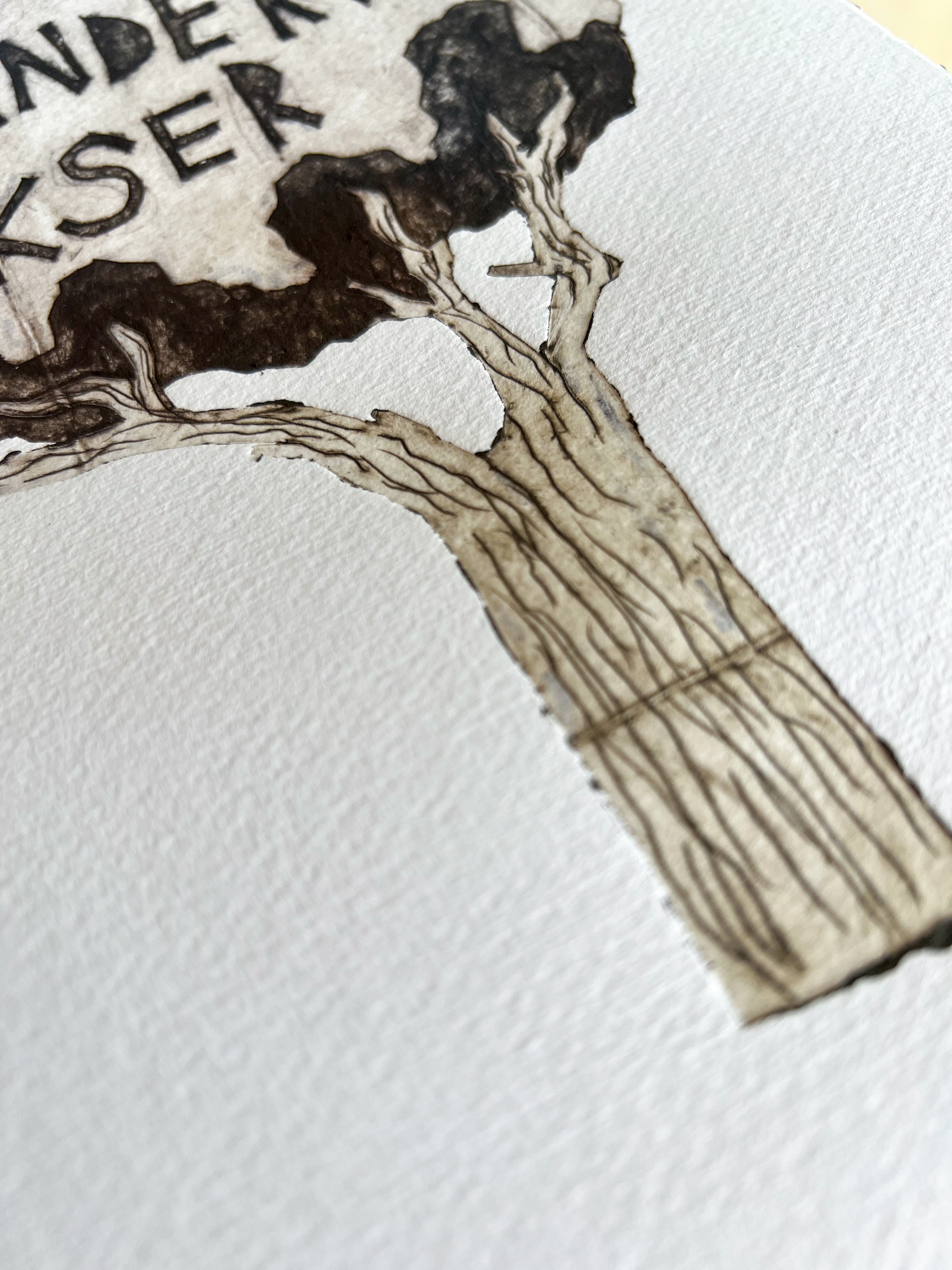 Håndlavet collografi | Det, du vander, vokser no. 1 | Anette Zimmerlund