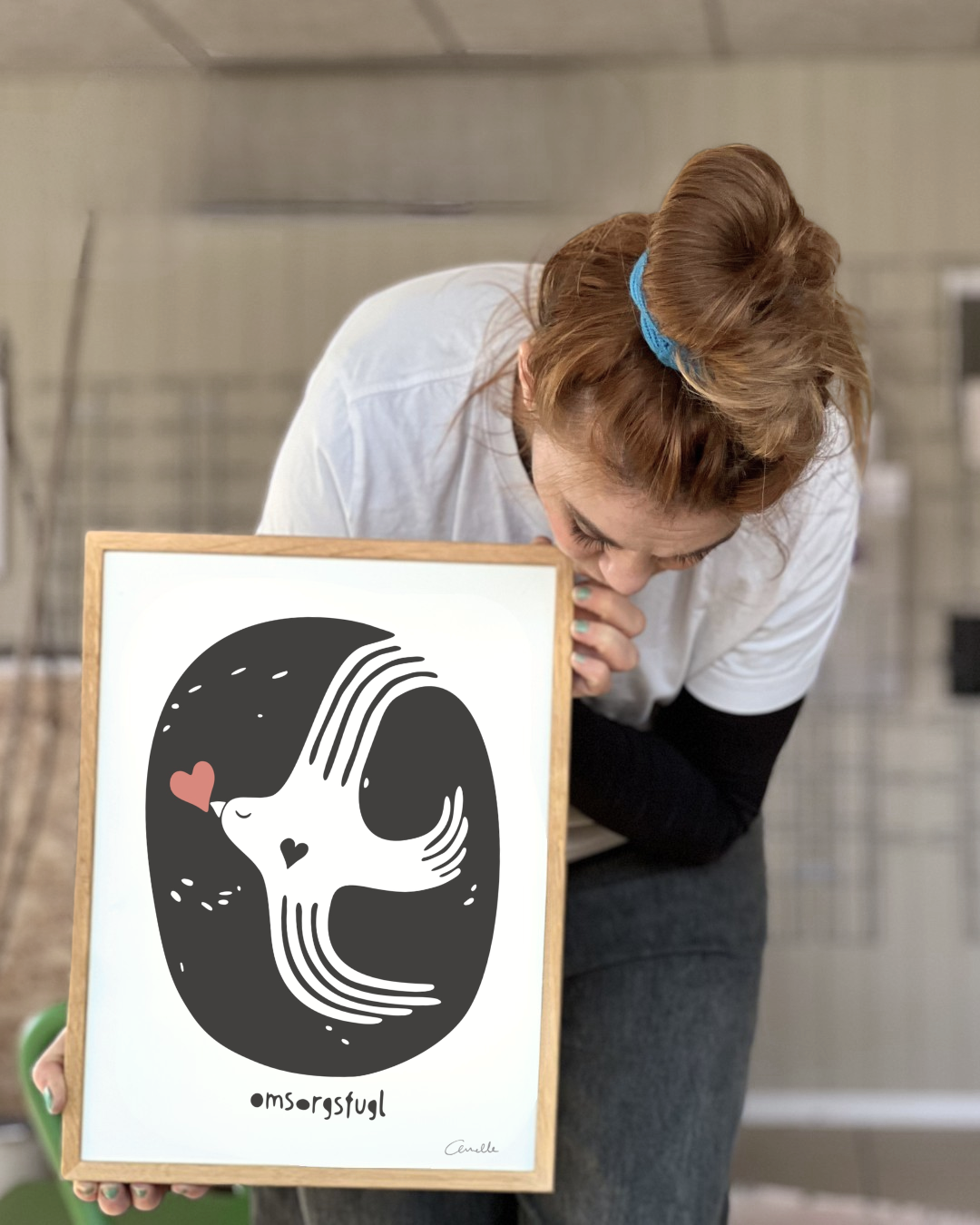 Omsorgsfugl - Kunstplakat