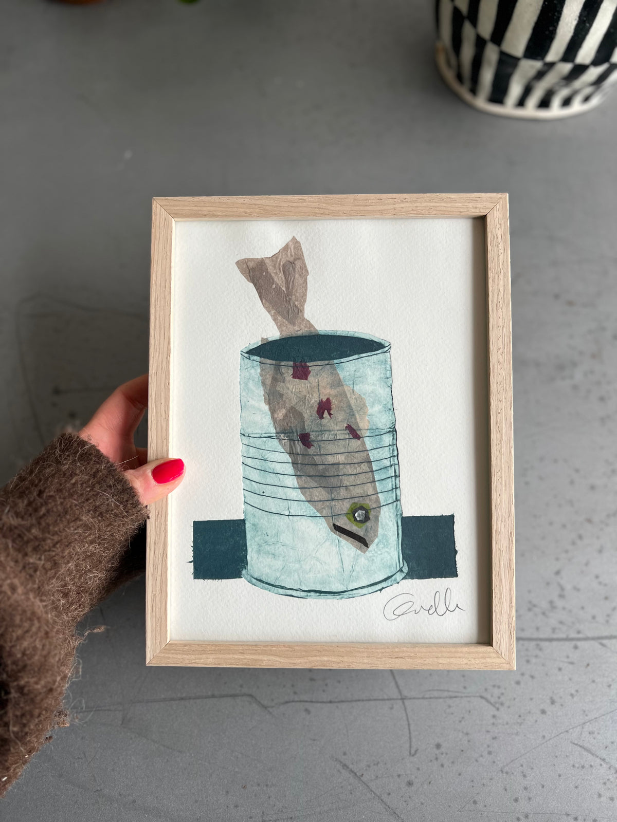 Indrammet collografi | Dåsefisk | Anette Zimmerlund