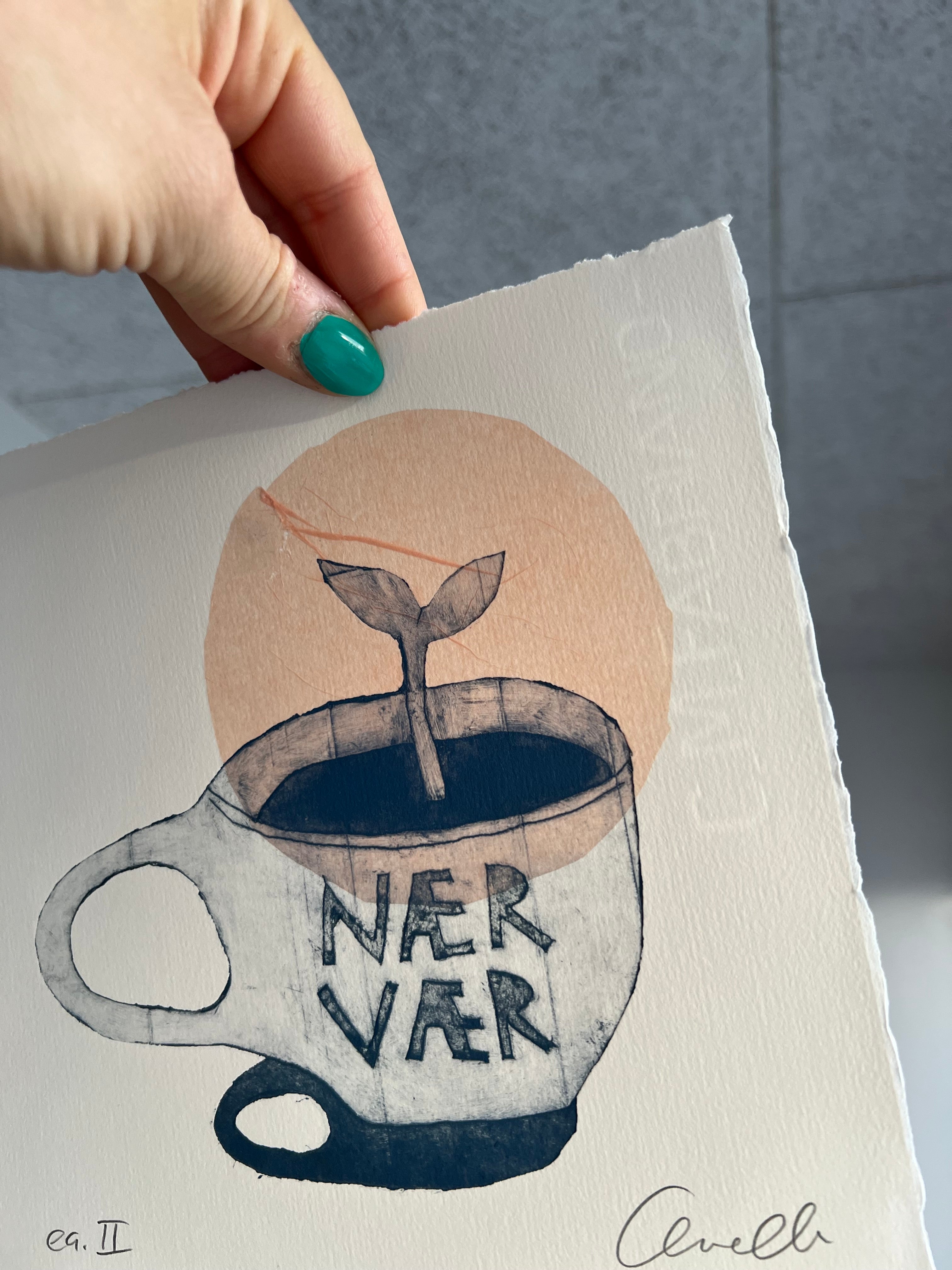 Håndlavet collografi | Nærvær no. 2 | Anette Zimmerlund