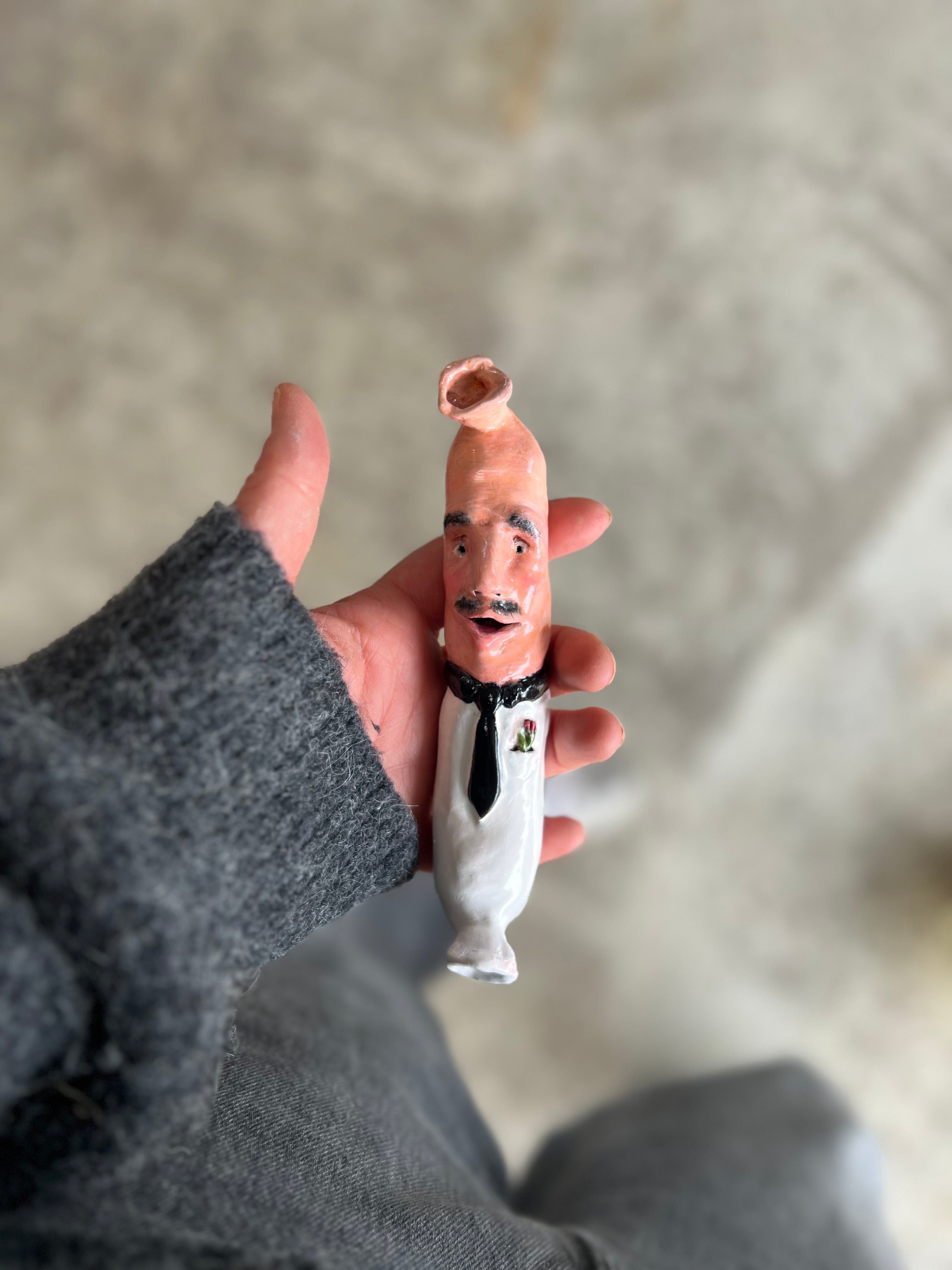 Partypølse Tuxedo || Håndlavet Keramik | Zimmerlund Kunst