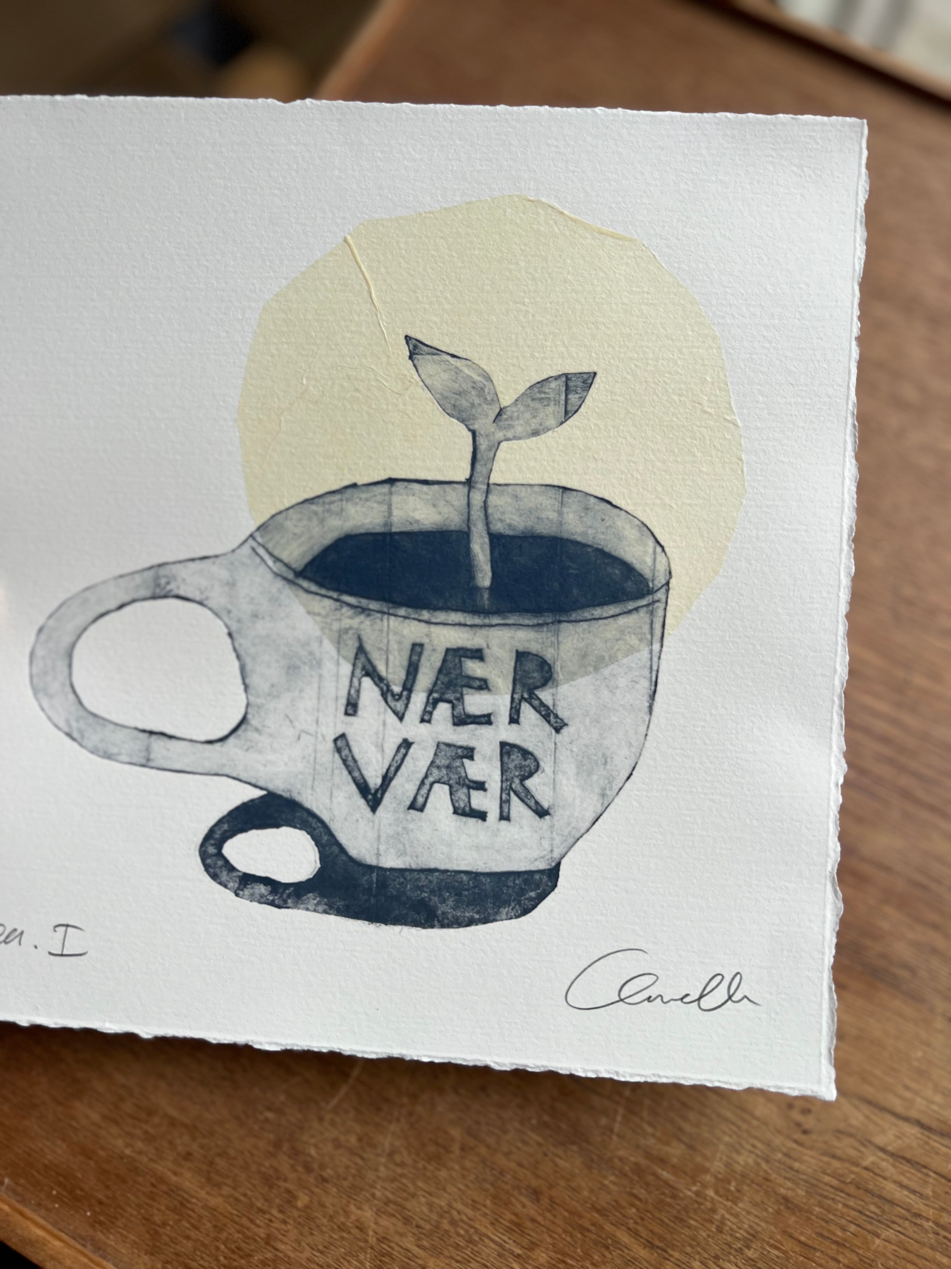Håndlavet collografi | Nærvær no. 1 | Anette Zimmerlund