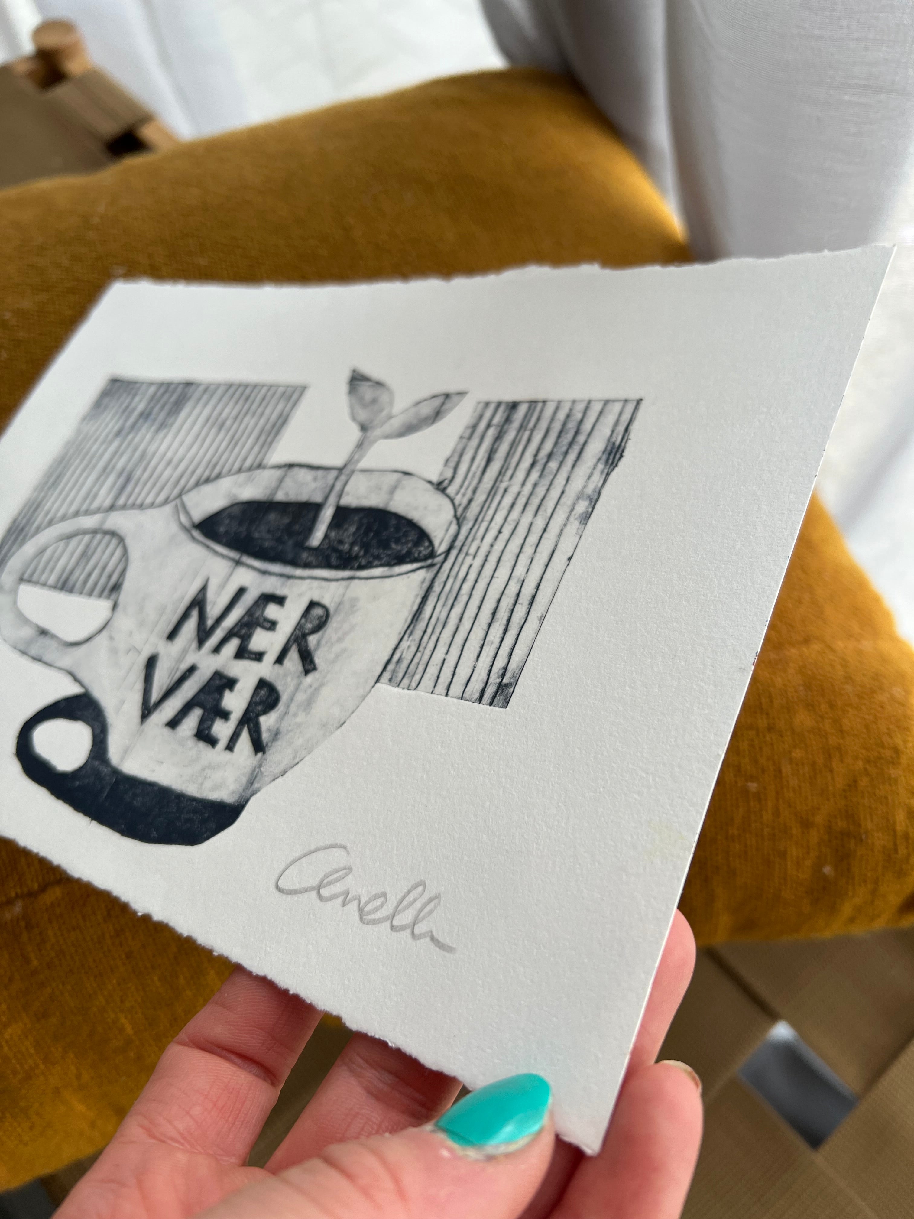 Håndlavet collografi | Nærværskop no. 2 | Anette Zimmerlund