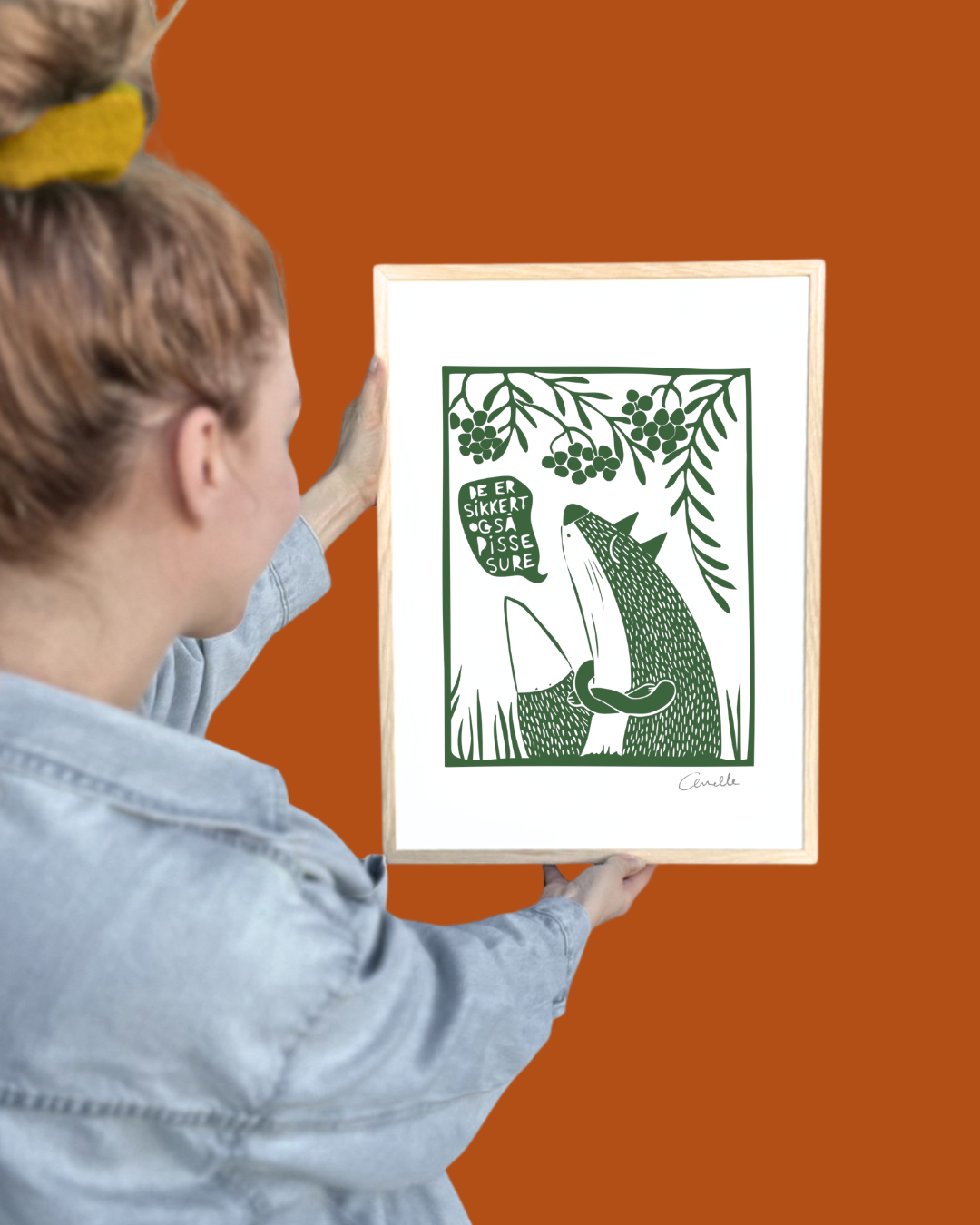 Ræven og rønnebærrene - Kunstplakat