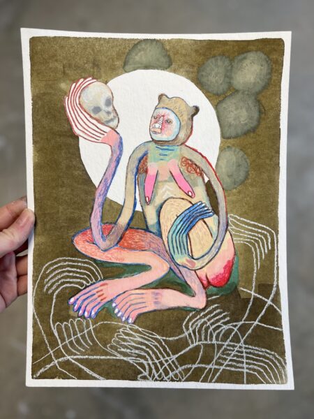 Mixed media med titlen “Mortal Monkey”