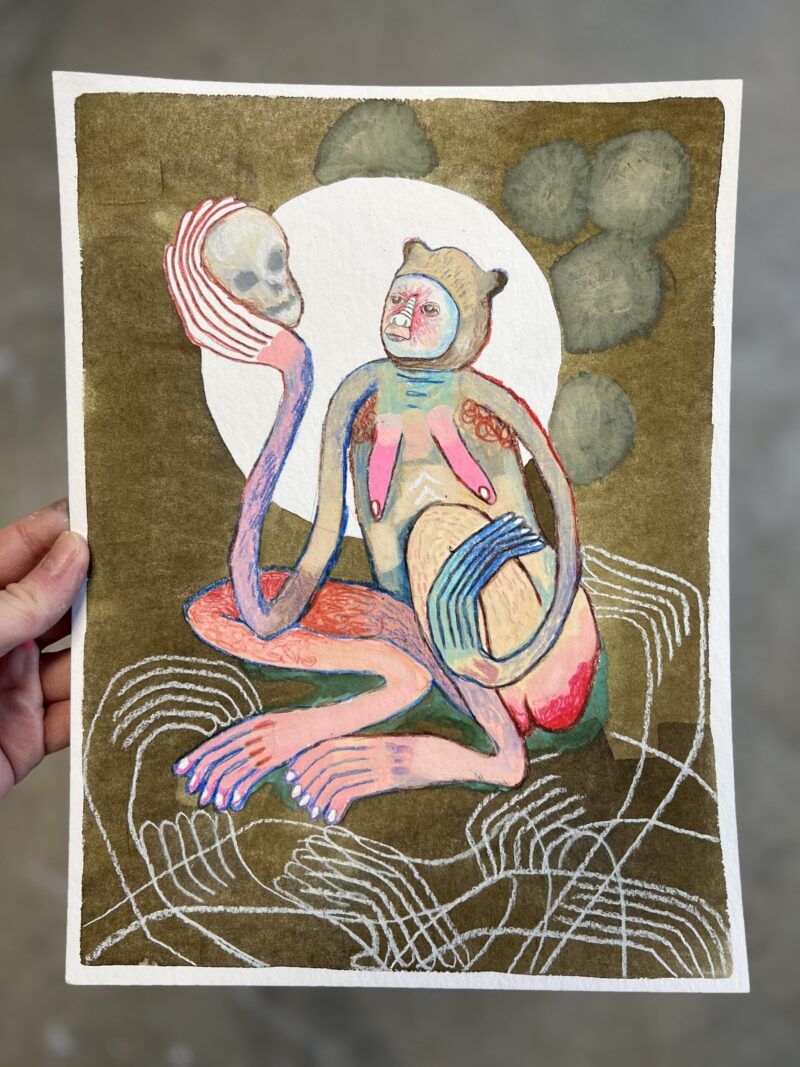 Mixed media med titlen “Mortal Monkey”