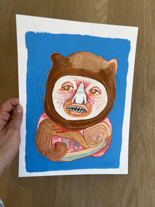 “Monkey Deep Doubt”, 24*32 cm.