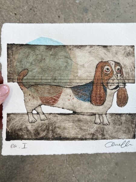 Collografi med titlen “Pølsehund”, no. 1