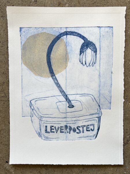 Collografi med titlen “Leverpostej no. 6”