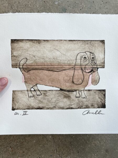Collografi med titlen “Pølsehund”, no. 3