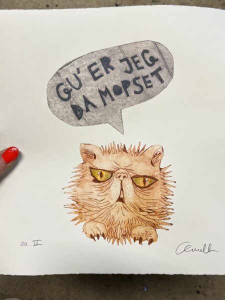 Collografi med titlen “Gu’ er jeg da mopset” no. 2