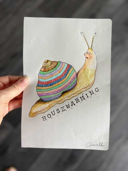 Mixed media med titlen “Housewarming”