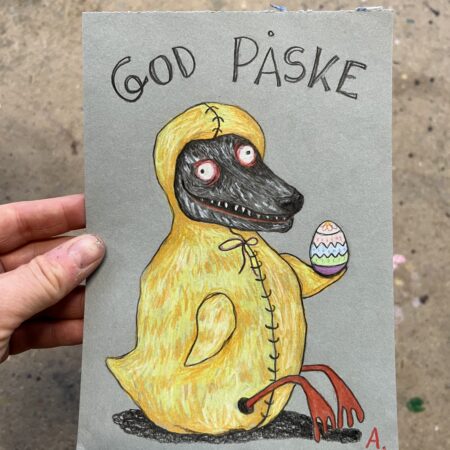 Mixed media med titlen “God påske”