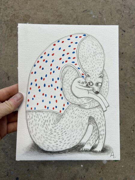 Mixed media med titlen “Isbjørnelykke”