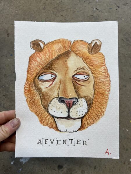 Mixed media med titlen “Afventer”