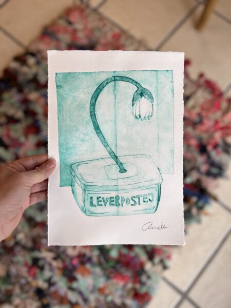 Leverpostej mørk mint collografi