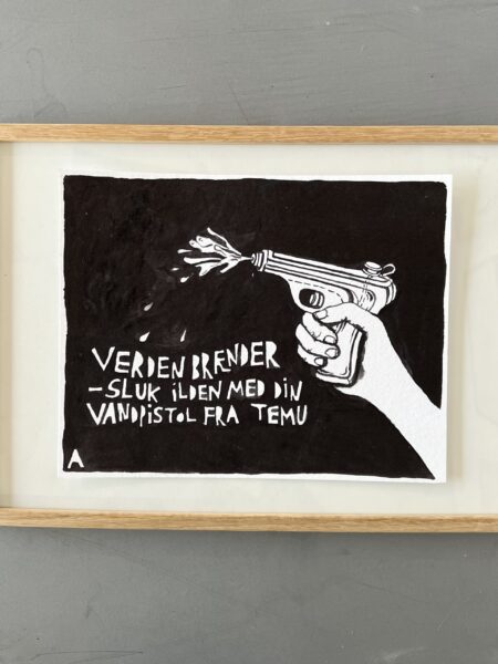 Verden Brænder akvarel akvarelmaleri temu vandpistol