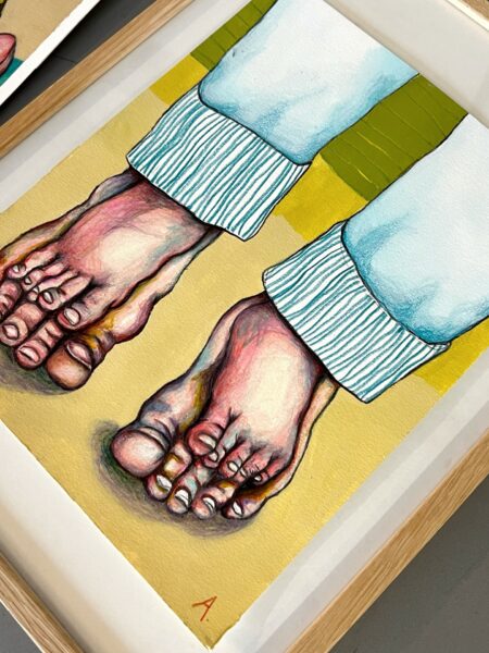 Doppeltgänger mixed Media Akvarel Originalt