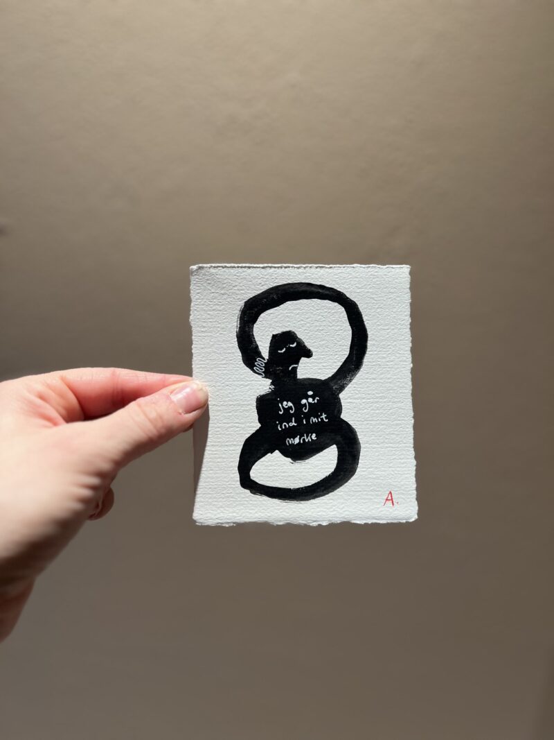 “Jeg går ind i mit mørke", 10*11,5 cm. - Image 4
