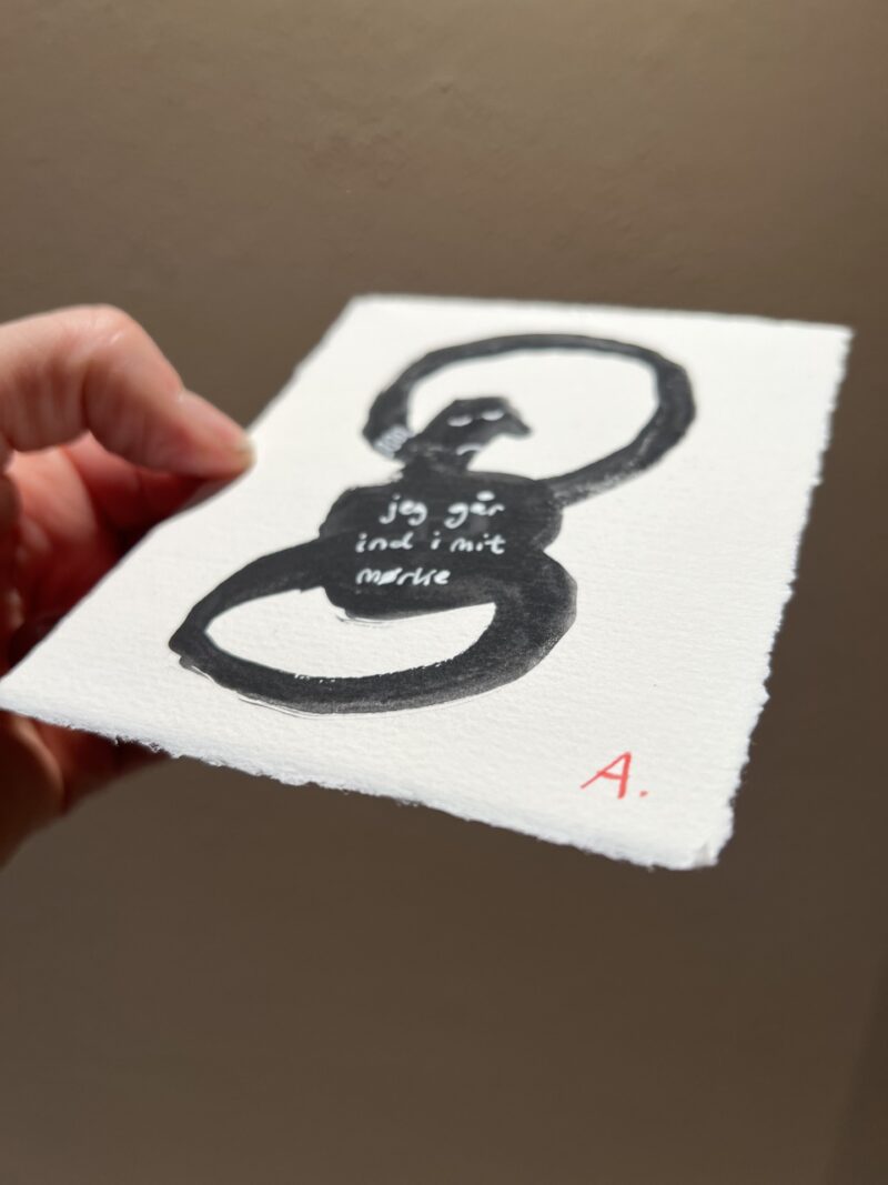 “Jeg går ind i mit mørke", 10*11,5 cm. - Image 2