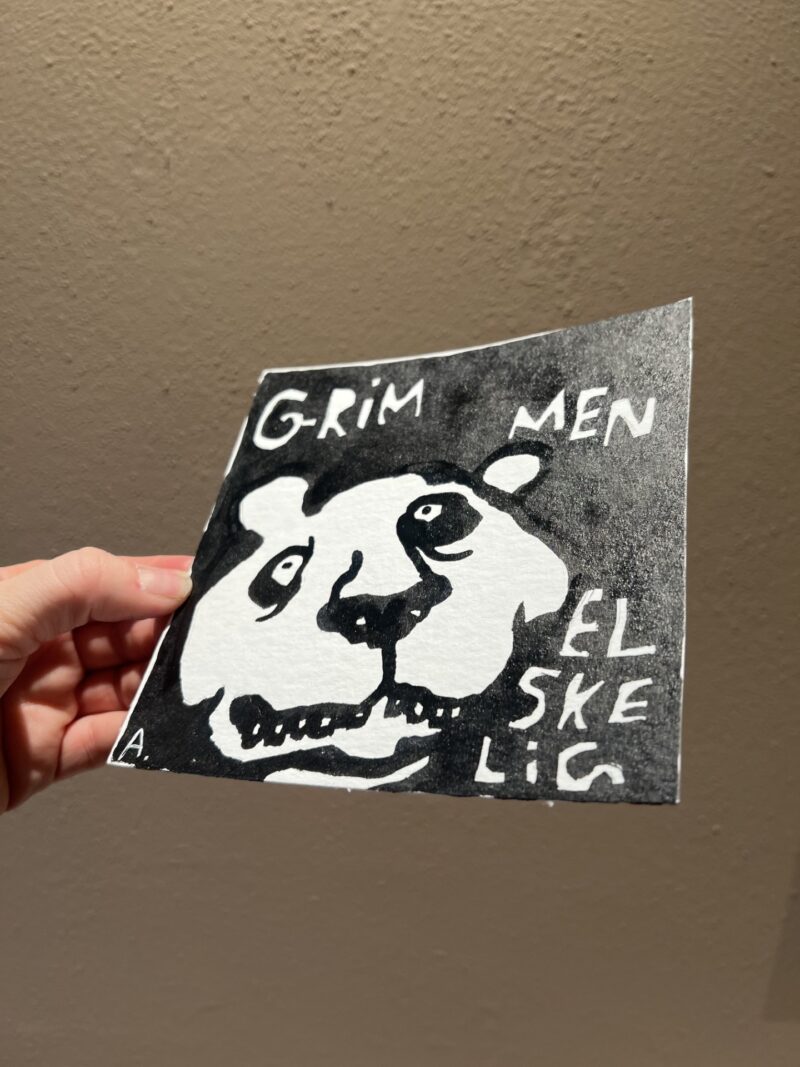 “Grim, men elskelig - Panda", 15*15 cm. - Image 3