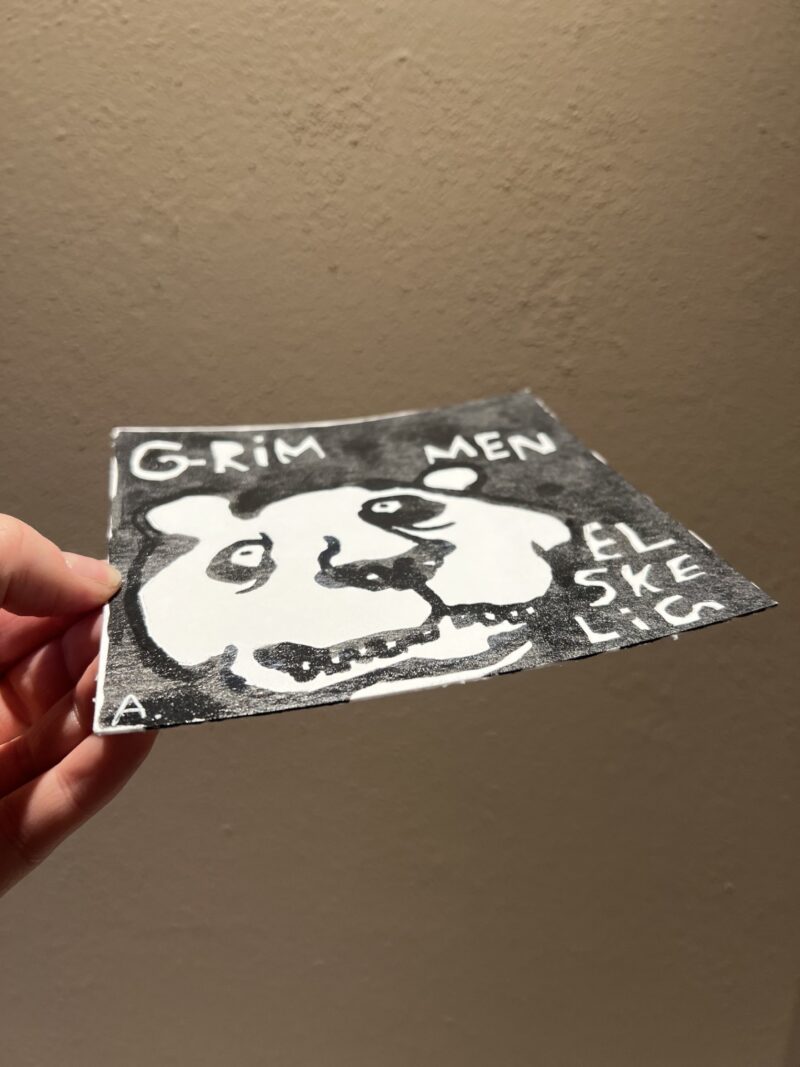 “Grim, men elskelig - Panda", 15*15 cm. - Image 4