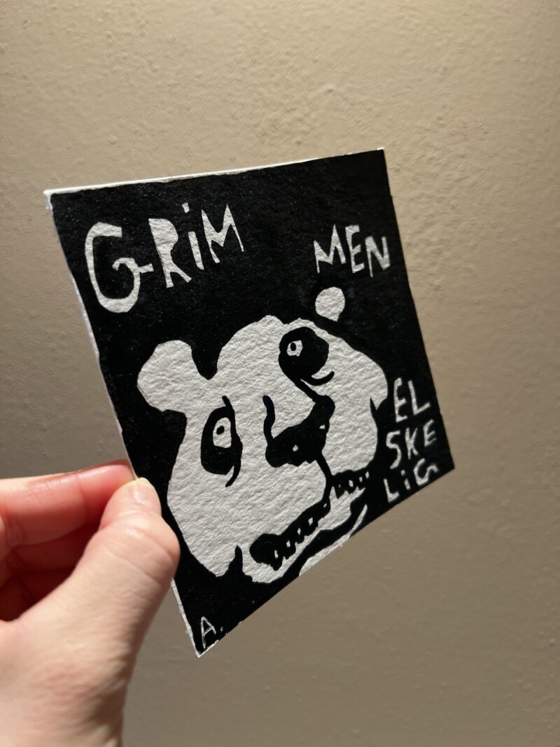 “Grim, men elskelig - Panda", 15*15 cm. - Image 5