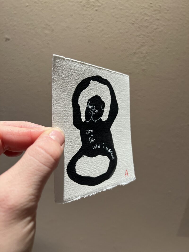 “Jeg for vild i mørket", 10*11,5 cm. - Image 2