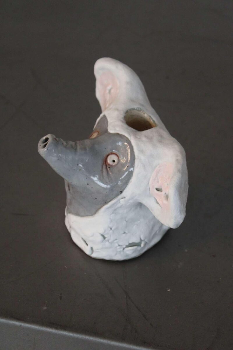 "Elefant i musedragt", Lysestage i keramik - Image 5